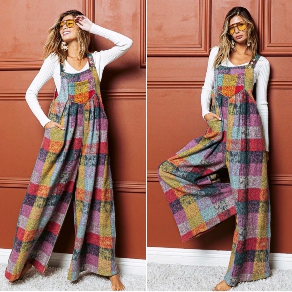 BiBi Plaid Women's Jumpsuit